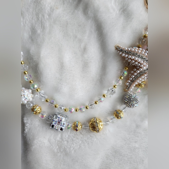 Gold and Silver Starfish Purse Charm Jewelry Chain And Keychain Bag Charm Chain - Picture 5 of 10